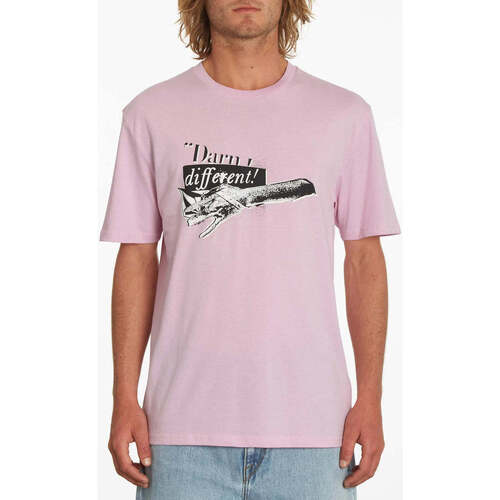 Vêtements Homme organic cotton slogan hoodie Rot Volcom Camiseta  Darn Paradise Pink Rose