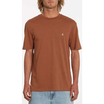 Vêtements Homme T-shirts puma manches courtes Volcom Camiseta  Stone Blanks Mocha Bronw
