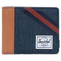 Sacs Portefeuilles Herschel Roy RFID Indigo Denim/Synthetic Leather Stripe Peacoat/Picante Bleu