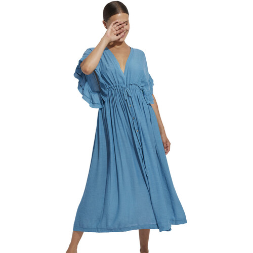 Vêtements Femme Robes Selmark Robe longue estivale à volants Mojito  Mare Bleu