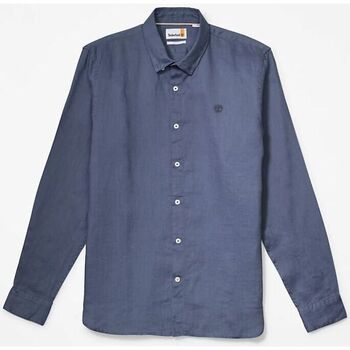 Vêtements Homme Chemises manches longues Timberland TB0A2DC32881 - LINEN SHIRT-DARK DENIM Bleu