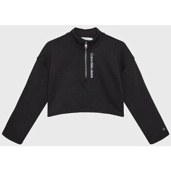 Vêtements Fille Sweats Calvin Klein Jeans IG0IG01872 LOGO ZIP-BEH BLACK Noir