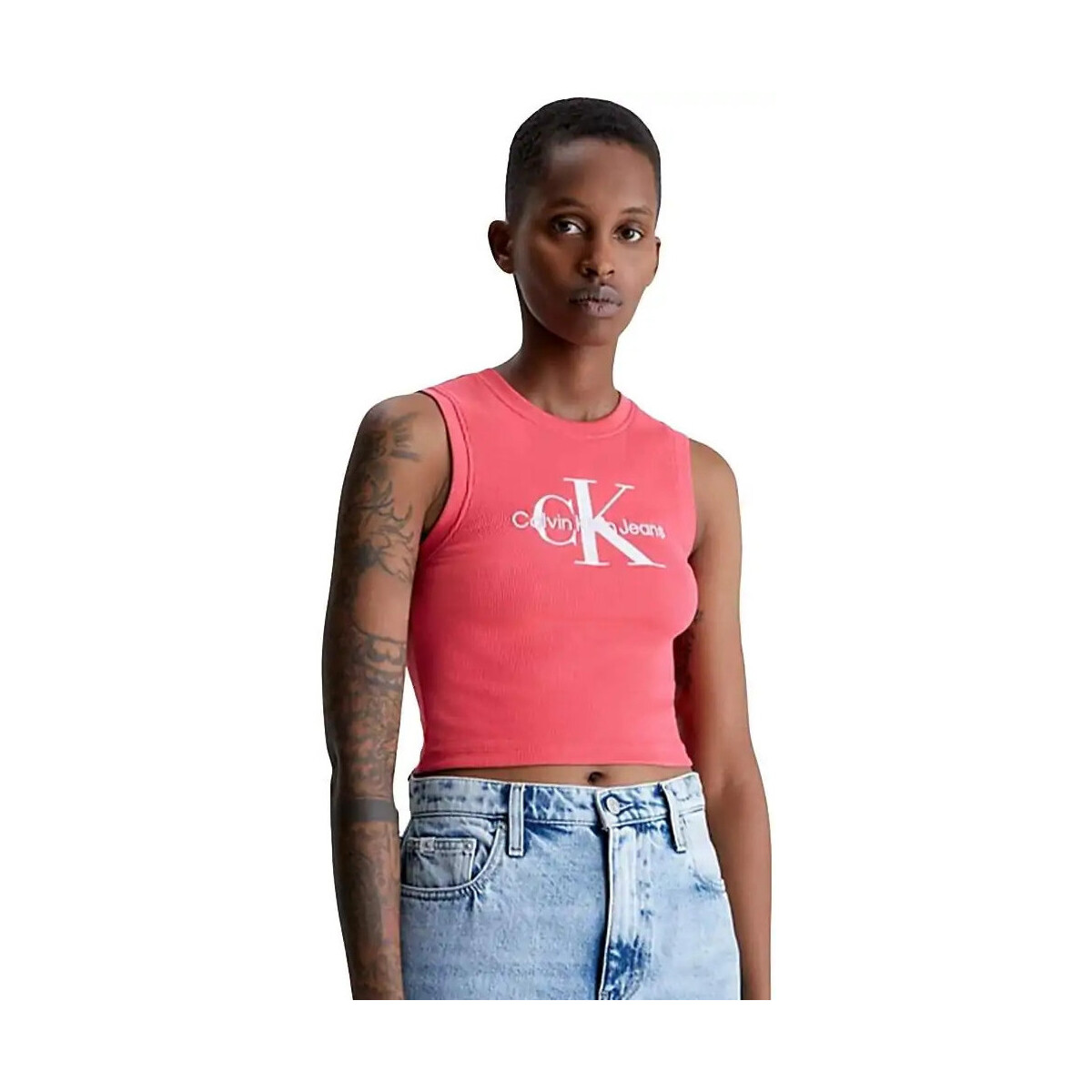 Vêtements Femme Débardeurs / T-shirts sans manche Calvin Klein Jeans Classic front logo Rose