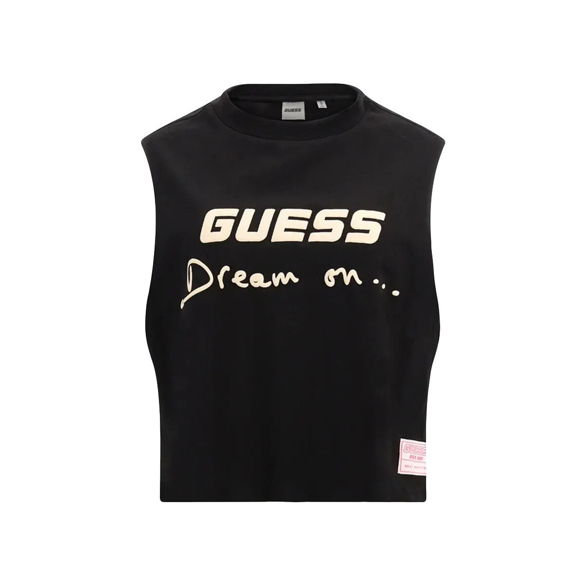 Vêtements Femme Débardeurs / T-shirts sans manche Guess Logo dream on Noir
