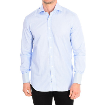 Vêtements Homme Chemises manches longues Cafe' Coton ALCAZAR3-55DC Bleu