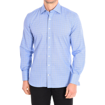 Vêtements Homme Chemises manches longues Cafe' Coton ALPHONSE3-82HDC Bleu