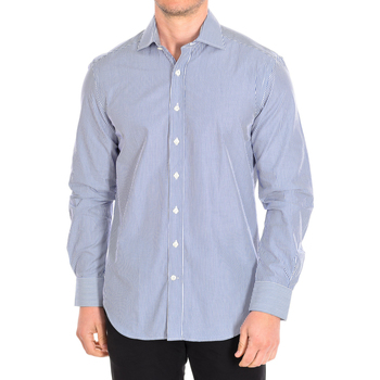 Vêtements Homme Chemises manches longues Cafe' Coton AVOCATIER5-L-33LS Bleu