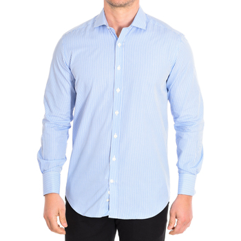 Vêtements Homme Chemises manches longues Cafe' Coton BILL355DC-55DC Bleu