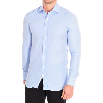 Vêtements Homme Chemises manches longues Cafe' Coton DANIELLE3-SLIM-55DCS Bleu