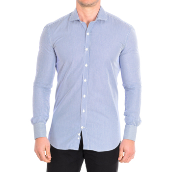 Vêtements Homme Chemises manches longues Cafe' Coton FORFAR05-55DCSLIM Bleu