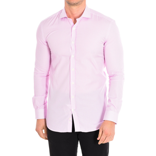 Vêtements Homme Chemises manches longues CafÃ© Coton JUNO6-SLIM-33LS Multicolore