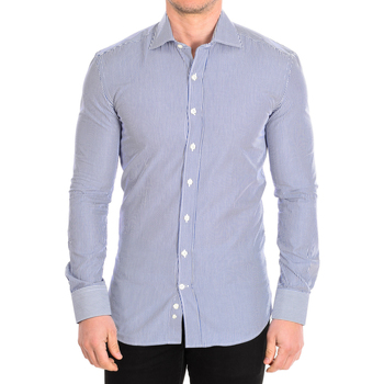 Vêtements Homme Chemises manches longues Cafe' Coton ORLANDO4-SLIM-33LS Bleu