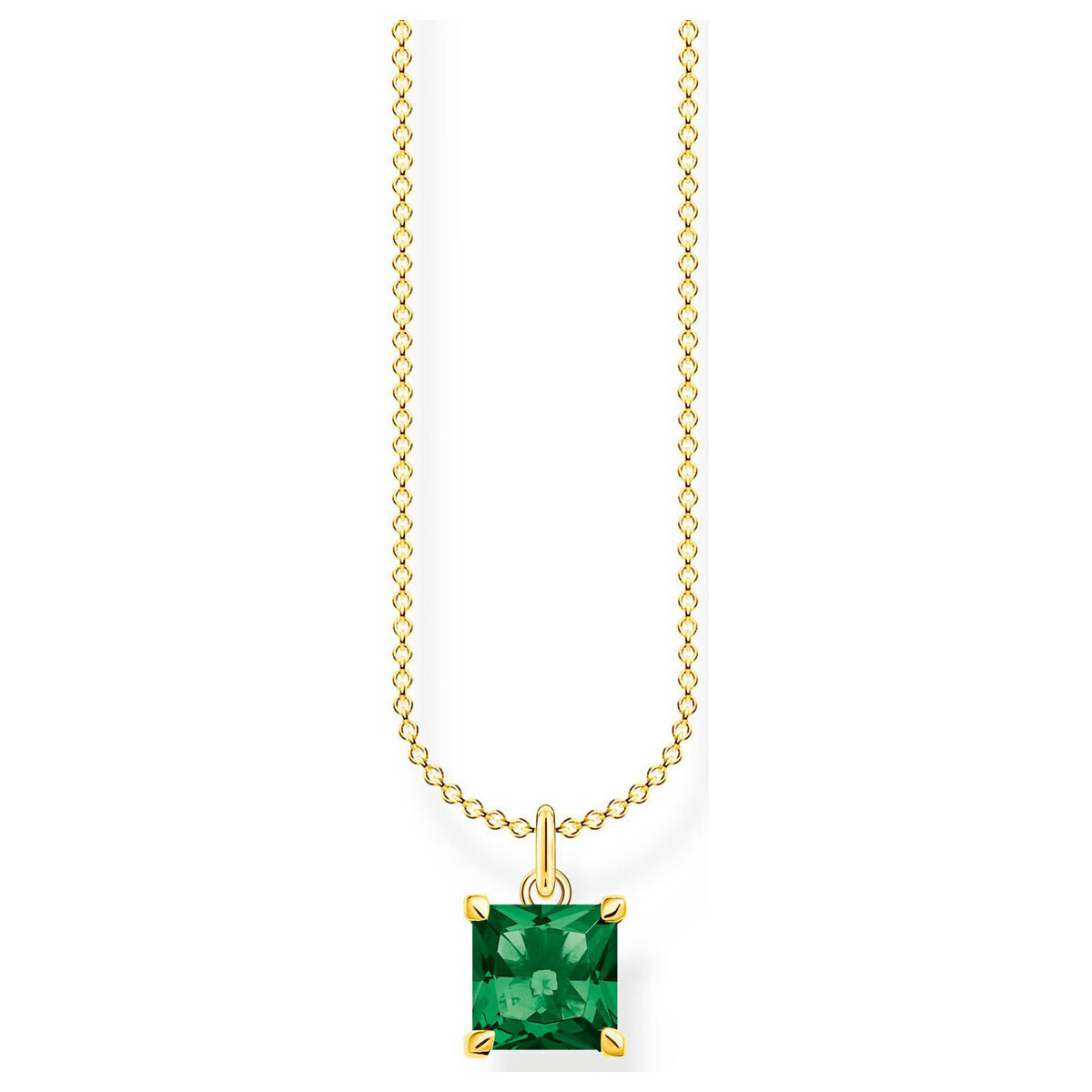 Montres & Bijoux Femme Colliers / Sautoirs Thomas Sabo Collier  avec pierre carrée verte Jaune