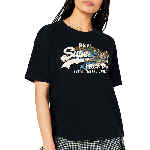 Vêtements Femme T-shirts manches courtes Superdry W1010789A Bleu