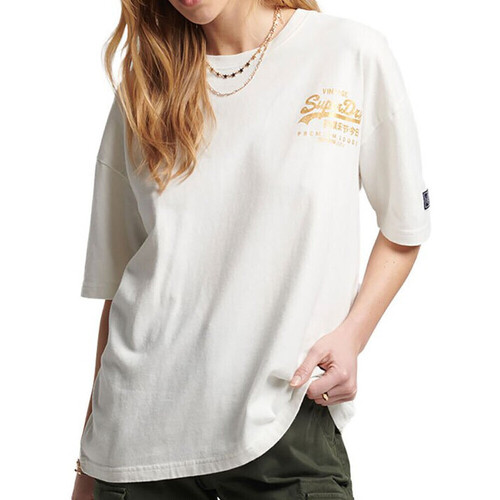 Vêtements Femme T-shirts manches courtes Superdry W1010789A Blanc