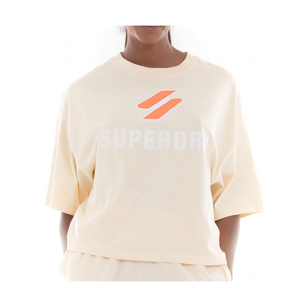 Vêtements Femme T-shirts plana manches courtes Superdry W1010824A Beige