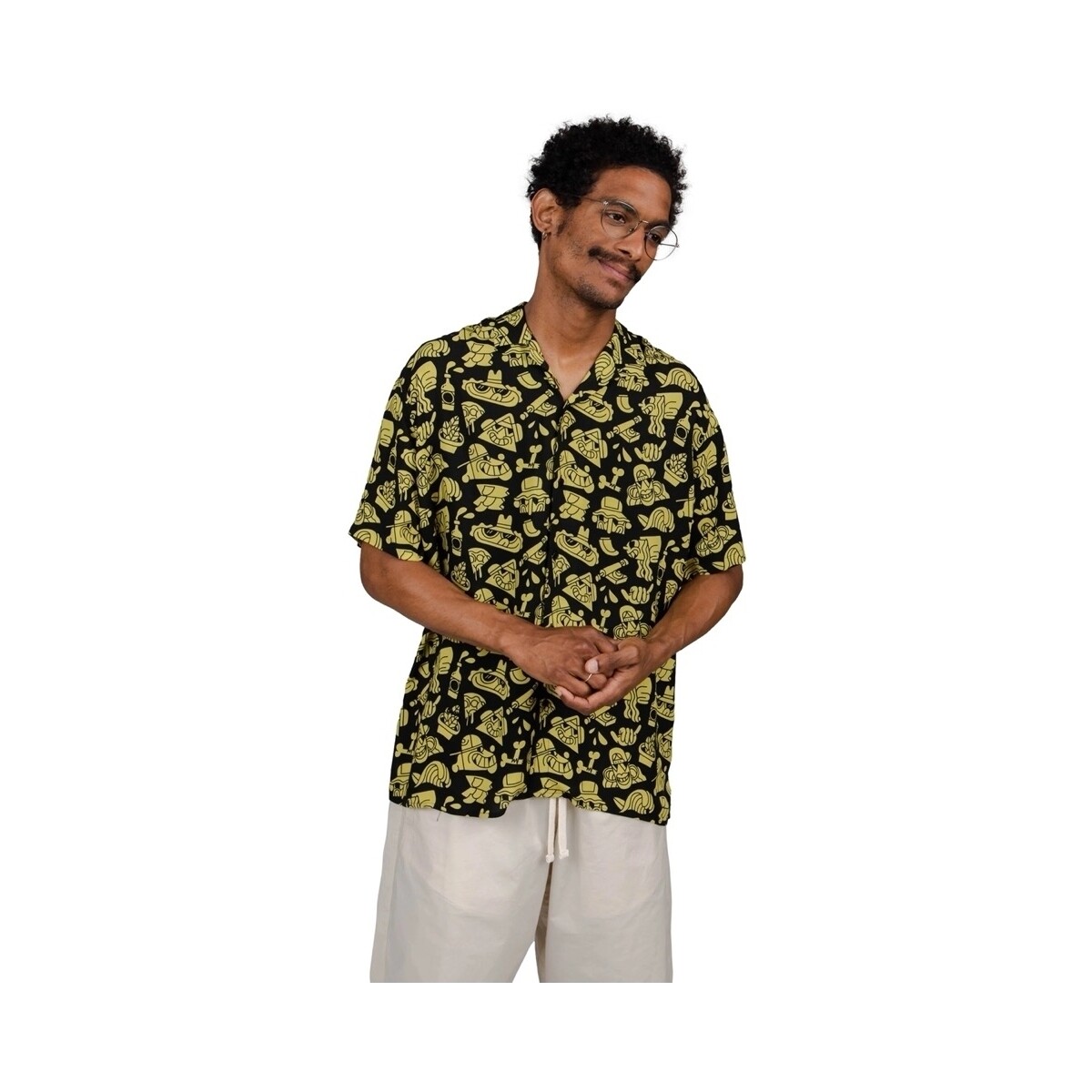 Vêtements Homme Chemises manches longues Brava Fabrics Veranoir Faes Shirt - Lemon Noir
