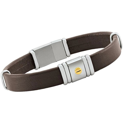 Jourdan Bracelet homma cuir synthétique marron acier Blanc - Montres & Bijoux  Bracelets Homme 89,00 €