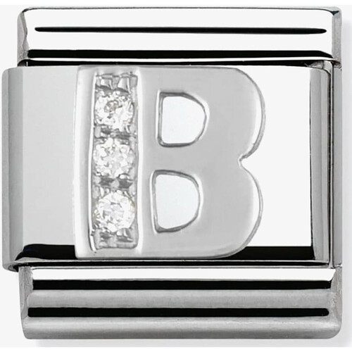 Montres & Bijoux Femme Bracelets Nomination Maillon  argent avec OZ Alphabet lettre B Blanc