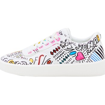 Chaussures Femme Baskets basses Desigual Walk In The City Lettering Blanc