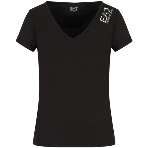 Vêtements Femme T-shirts & Polos Emporio Armani Mieszana koszula bawełniana sztuka T-shirt EA7 3RTT12 TJFKZ Donna Nero Noir