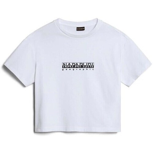 Vêtements Femme T-shirts manches courtes Napapijri Sbox Crop 3 Blanc