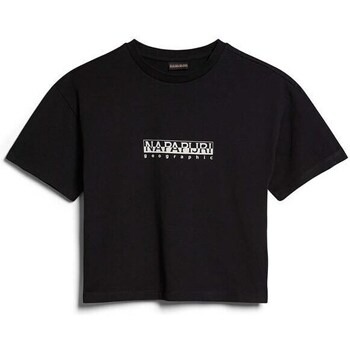 Vêtements Femme T-shirts manches courtes Napapijri Basket Cuir Jeto Noir