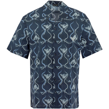 Vêtements Homme Chemises manches longues Armani Swetry i bluzy rozpinaneni Chemise de plage Bleu