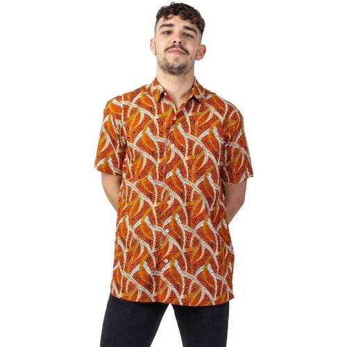 Vêtements Homme Chemises manches courtes Les Petites Bomb homme manches courtes LORENZO imprimé ethnique orange Orange