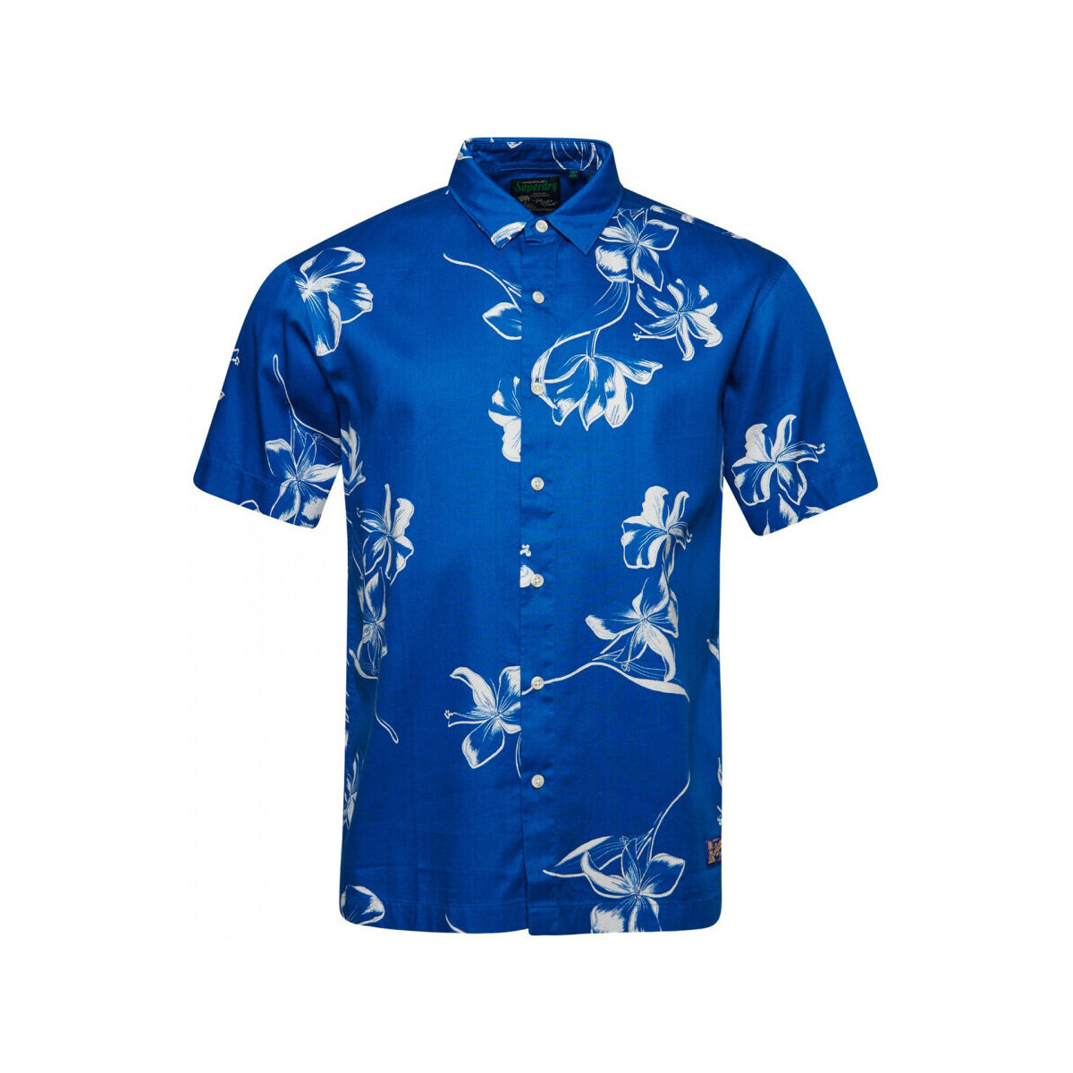 Vêtements Homme Chemises manches longues Superdry Vintage hawaiian s/s shirt Bleu