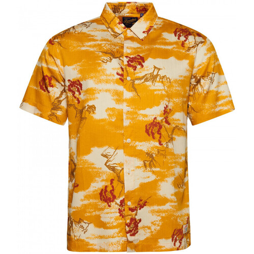 Vêtements Homme Chemises manches longues Superdry Vintage hawaiian s/s shirt Jaune