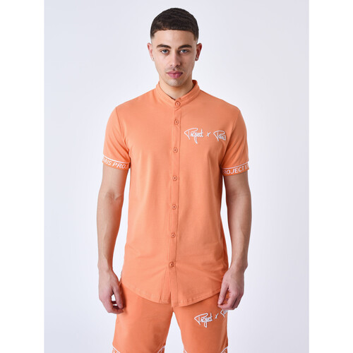 Vêtements Homme Chemises manches courtes cardigan with logo diesel pullover palmer Chemise 2310028 Orange