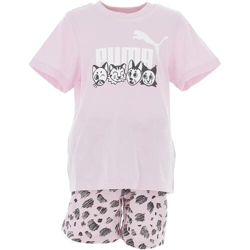 Vêtements Enfant T-shirts manches courtes Puma sutamina Bb ess+ mates set Rose