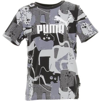 Vêtements Garçon T-shirts manches courtes Puma Jr ess+ art aop tee Noir