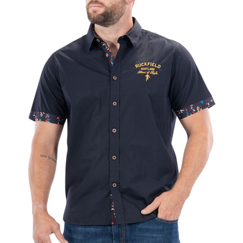 Vêtements Homme Chemises Navy longues Ruckfield Chemise coton droite Bleu