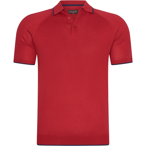 Vêtements Homme Polos manches als Cappuccino Italia Tipped Tricot Polo Rouge