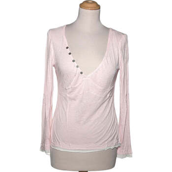 t-shirt sepia  top manches longues  38 - t2 - m rose 