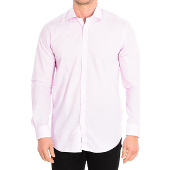 Vêtements Homme Chemises manches longues Cafe' Coton BRUCE6-33LS Blanc