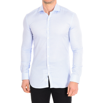 Vêtements Homme Chemises manches longues Cafe' Coton HERMIONE3-33LSLIM Bleu