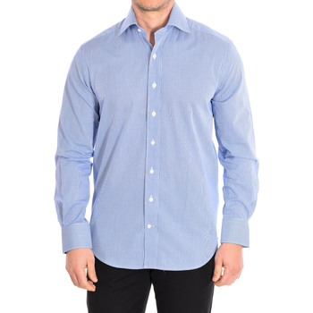 Vêtements Homme Chemises manches longues Cafe' Coton MICROVICHY4-33LS Bleu