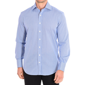 Vêtements Homme Chemises manches longues Cafe' Coton MICROVICHY4-G-55DC Bleu