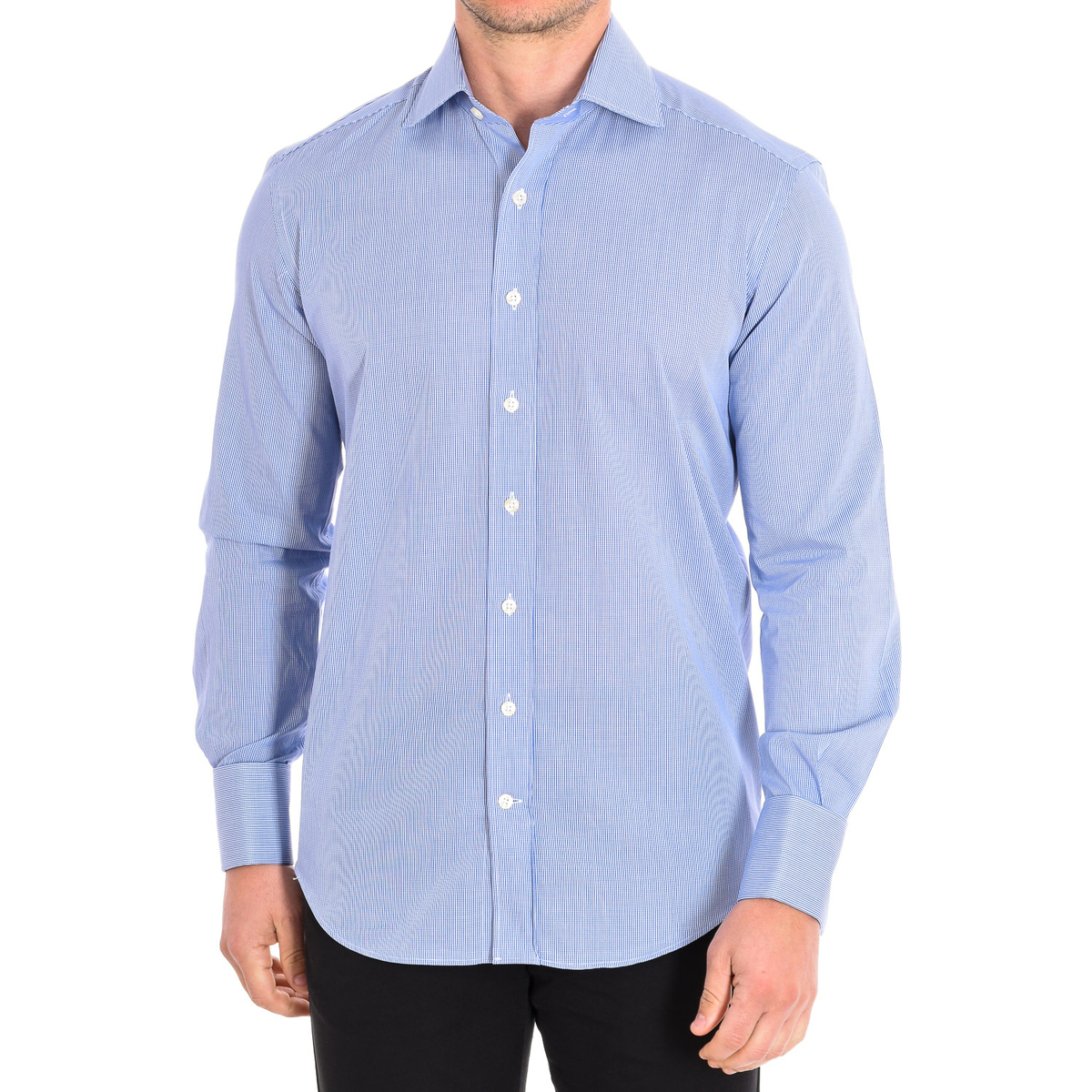 Vêtements Homme Chemises manches longues CafÃ© Coton MICROVICHY4-G-55DC Bleu