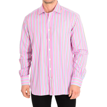 Vêtements Homme Chemises manches longues Cafe' Coton NEFLIER6-77HLS Rose
