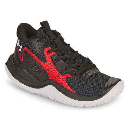 Chaussures Enfant Basketball Under logo Armour UA GS JET' 23 Noir / Rouge / Blanc
