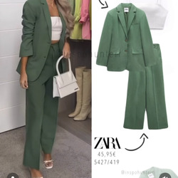 Vêtements Femme Costumes  Zara Ensemble tailleur zara nouvelle collection Vert