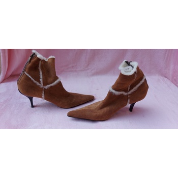 Chaussures Femme Bottines Casadei CASADEI bottines en daim et fourrure et cuir  véritable vero cui Beige