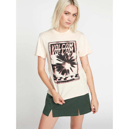 Vêtements Femme T-shirts crewneck manches courtes Volcom Camiseta Chica  Coco Ho Sand Blanc