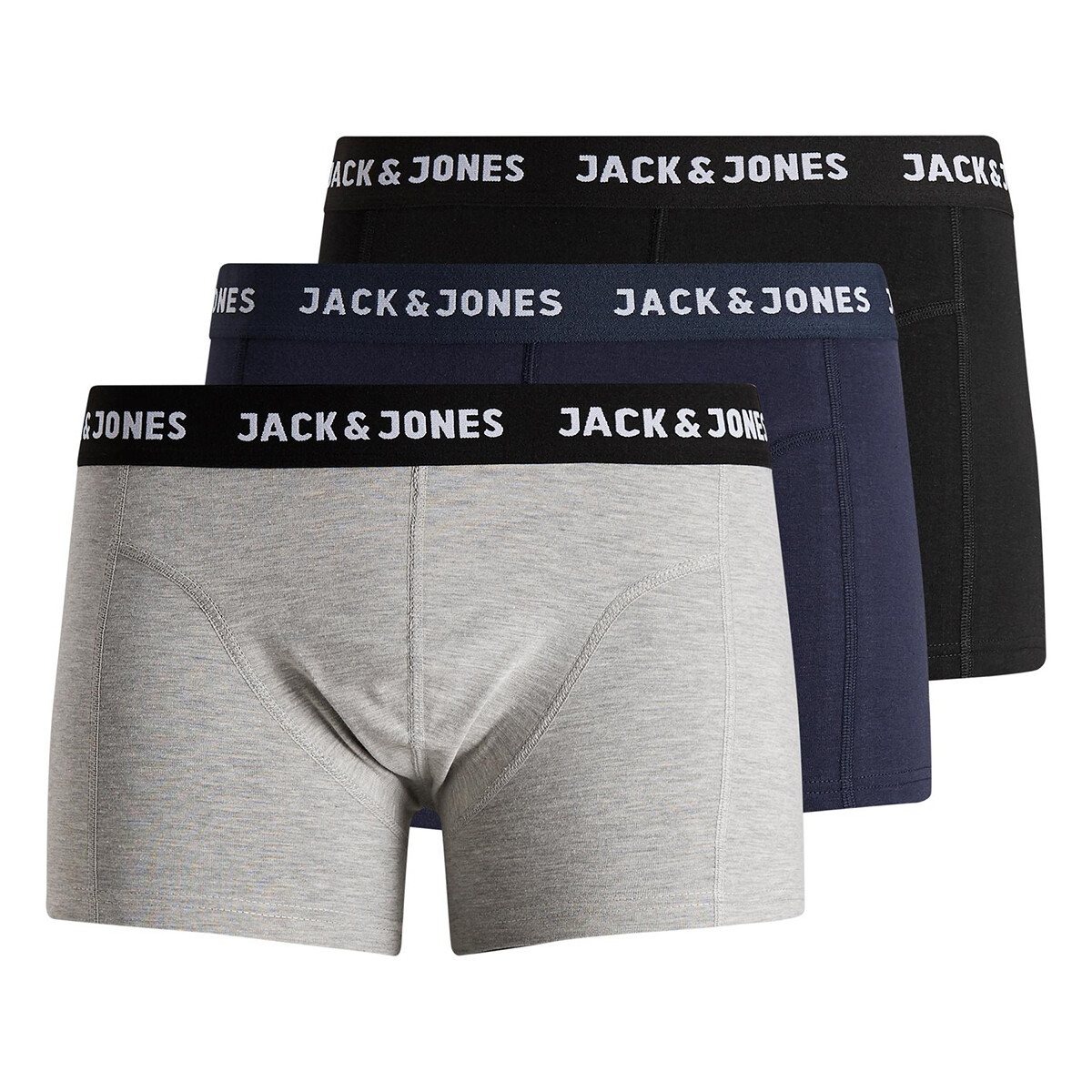 Sous-vêtements Homme Boxers Jack & Jones Boxer coton fermé, lot de 3 Multicolore