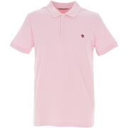 Classic polo collar with contrasting tip and contrasting three-button front placket