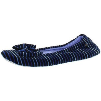 Chaussures Chaussons Isotoner Chausson ballerine  ref_iso34218-rayure Bleu